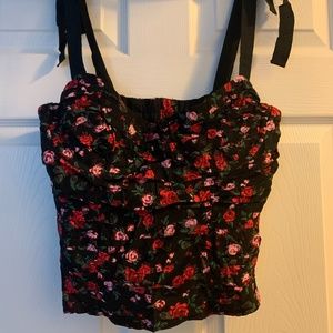 For Love and Lemons Tainted Bustier Top in Rose